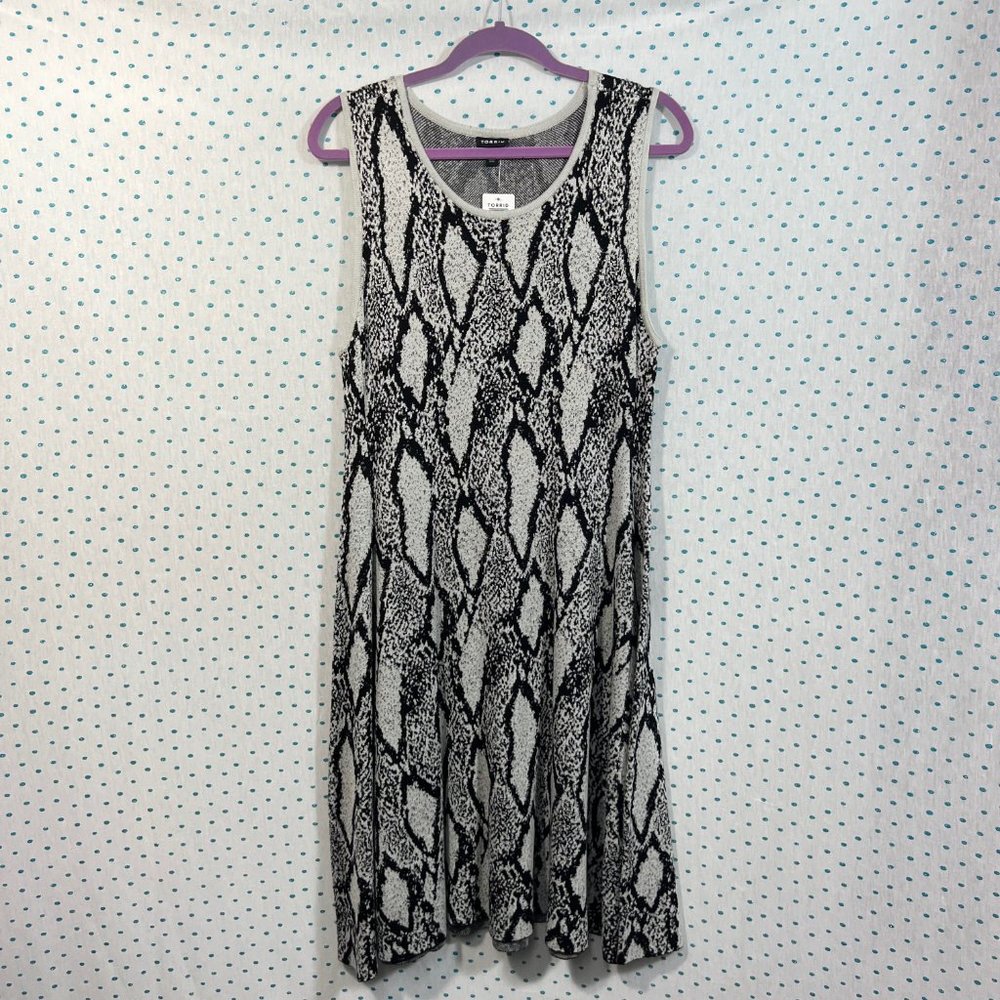 NWT Torrid Gray Snakeskin Pattern Sleeveless Sweater Skater Dress